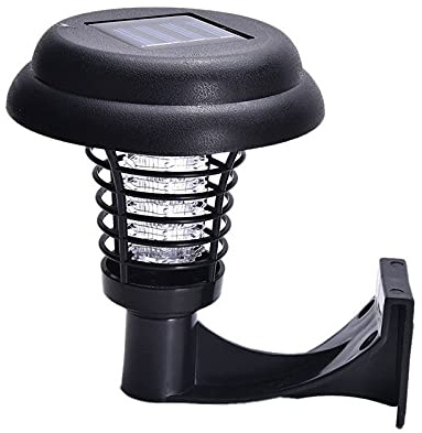 Solar Powered LED Light Pest Bug Zapper Insect Mosquito Killer Lamp Garden Lawn Repellent Lamp Insect Lamp,Black