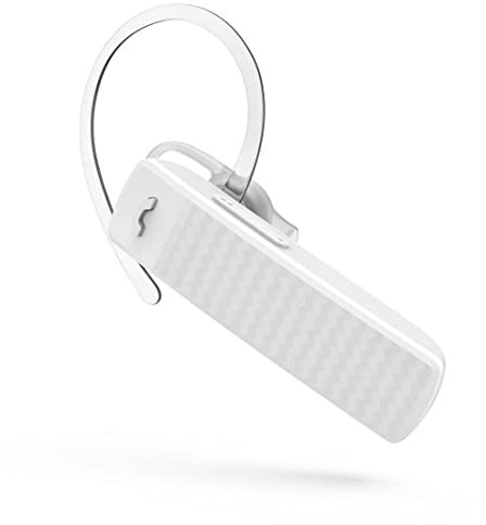 Hama Mono Bluetooth Headset (Multipoint, für Zwei Geräte, Sprachsteuerung, Berührungssteuerung, Headset mit Mikrofon, kabellos, einseitig, in Ear, abnehmbare Ohrbügel, Ohrpolster, Wireless) weiß