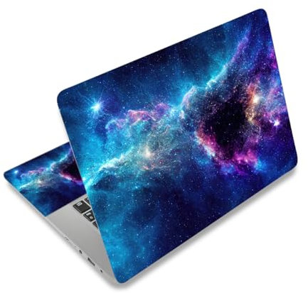 Adesivo per laptop da 4,5, 12, 13, 13,3, 14, 15, 15,4, 15,4, 15,6, 15,6, protezione artistica per notebook (2 polsiere incluse), rimovibile, riutilizzabile, facile da applicare, Galaxy Space
