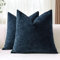 JOTOM Set of 2 Cushion Covers 45x45 cm Soft Chenille Navy Blue Decorative Throw Pillow Covers 18x18 Inch Square Cushion Case Solid Pillowcases for Couch Sofa Living Room Bed Home Decor (Navy Blue)