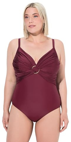 Ulla Popken Costume da Bagno da Donna Shiny Matt Mix, Bacca, 56