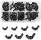 WeqeYent 64 Pcs Black M10/M8/M6/M5/M4/M3 Wing Nut Assortment Kit, Butterfly Wing Screw Nuts, Thumb Hand Screw Parts