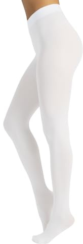 CALZITALY Collant Opachi e Coprente, Collant in Microfibra Colorati | S, M, L, XL, XXL, 3XL, 4XL | 80 DEN | Made in Italy (S, Bianco)