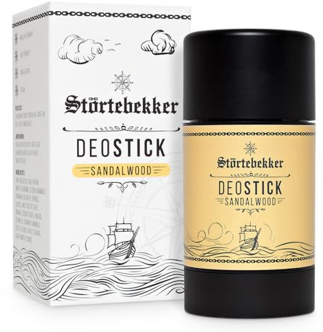 Störtebekker® Premium Deostick Sandelholz - Erfrischender Deodorant Stick für Herren - Deostift für langanhaltende Frische - Männer Geschenkidee - Made in Germany - 75gr Deo Stick Sandalwood