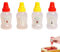 Erismithh Mini Sauce Containers 4Pcs Mini Ketchup Bottle Squeeze Sauce Dressing Bottle Dispenser for Camping, Kitchen, Lunch Box, Picnic