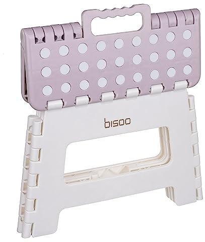 BISOO Sgabello Pedana per Bambini per Adattatore WC Riduttore WC - Sgabello Pieghevole - Sedile per la Toilette o Il Bagno - Carino - Fino a 120Kg (Lilla/L’altezza 22 cm)
