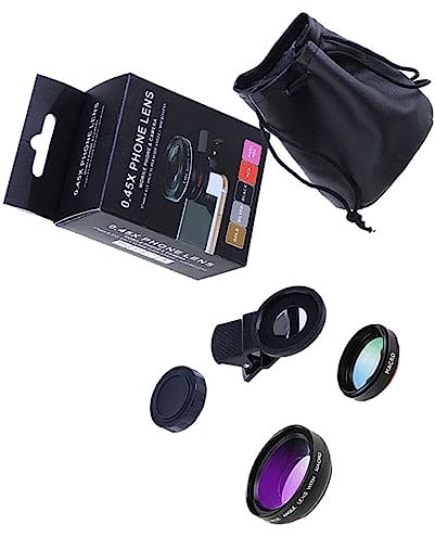 Gadpiparty Universelles Telefonobjektiv-Set Mit 37 Mm 49 Uv Weitwinkel 0 45-Fach Makro-aufsteckobjektiv Für Smartphone-Kamera Schwarz Klarheit Detail