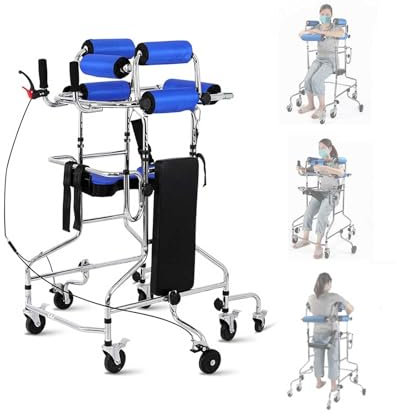 Déambulateur Cadre De Marche Avec Frein À Main, 8 Roues Pour Personnes Âgées, Hauteur Et Largeur Réglables, Aide À La Mobilité Pour Les Accidents Vasculaires Cérébraux Des Membres Inférieurs