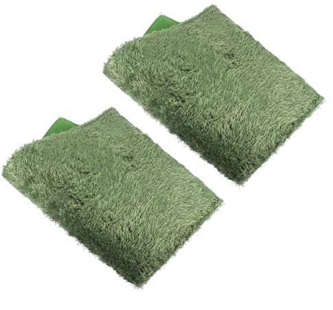SUPVOX 2 pièces Tapis Mousse Terrarium pour Reptiles Tapis Substrat Simulation Mousse pour Habitat Tortue Terrestre Lavable et Ajustable Adapté Lézards et Amphibiens