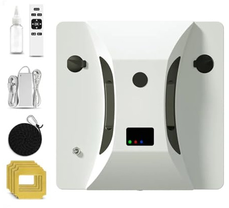 ZGJIAJU Aspirador Cristales Robot Aspirador Robótico De Limpieza Automática De Ventanas Eléctrico, con Control De Aplicación Remota, Pulverizador Automático Bidireccional