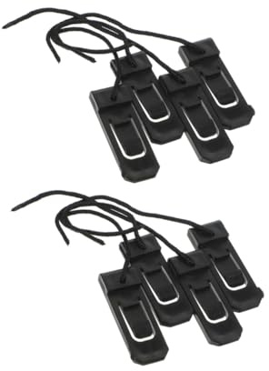 SOIMISS 8 Piezas Hebilla Negra para Aletas de Tabla de Surf de Clips Compactos para Sujeción Rápida y Segura con Cuerda Antidesprendimiento para Repuesto de Aleta y Separador de Agua para