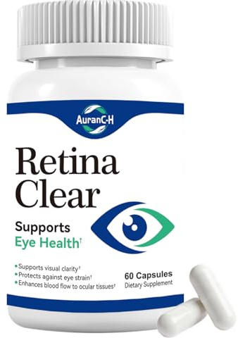 Retina Clear Eye Health Supplement - Supports Normal Vision Health - Lutein, Bilberry & Vitamins for Visual Clarity & Eye Strain Relief - 60 Capsules