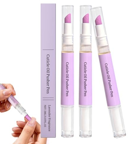 2-in-1 Nagelhautölstift,Nagelhautschieber-Ölstift mit Keramikspitze,Nagelhautentferner stift,Nagelpflegestift,Moisturizing Brightening Nail Cuticle Oil Pusher Pen for Dry Nails (3PC)