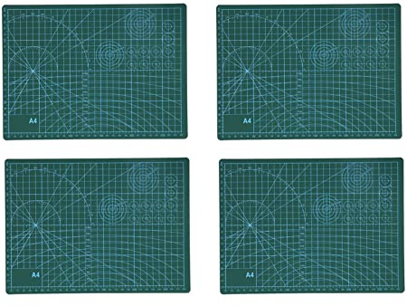 Självläkande PVC-matta med metriska rutnätslinjer och vinklar - A5-storlek Dubbelsidig modelleringsdyna - 6 delar PVC-skärmatta för hantverkssömnad och quiltning (A4 (säljs fyra stycken per styck))