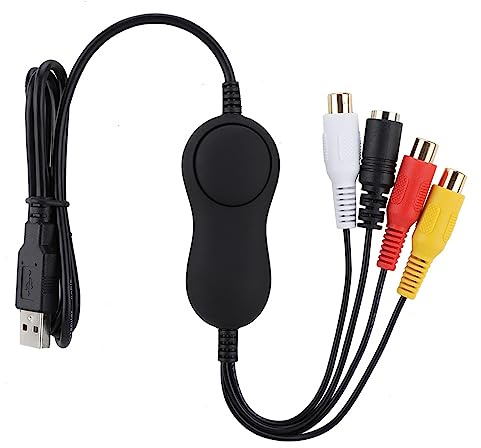 AKLOSIPY USB2.UVC-videokort, Analog Video Grabber HD-inspelare för /, Kompatibel med Kameror/videobandspelare, Stöder Livestreaming och Videokonferenser