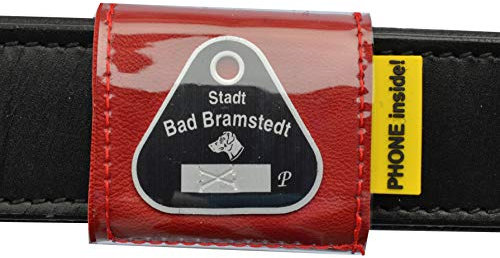 Halsbandtasche für Hundemarken bis 43x43mm, Nappaleder schadstofffrei,in 3 Farben lieferbar, mit 2 Innenfächern für bis zu 4 Hundemarken, Adresse, Telefonnummer, 50x50mm (rot)