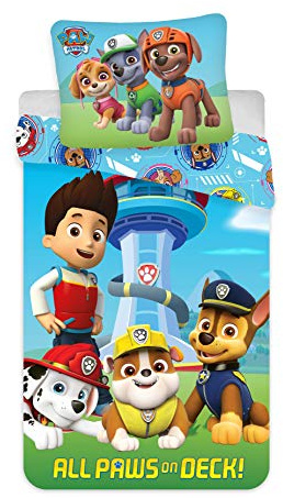 Paw Patrol Chase Marshall Rubble Copripiumino Neonato 100x135 + Federa