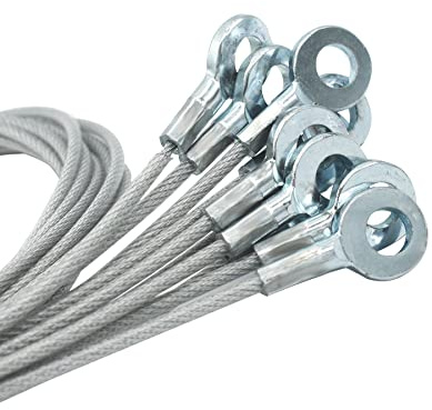 Bytiyar 1/8(3mm) Wire Diam Galvanized Steel Cable Eyelets Ended Short Rope Lanyard Safety Tether Chain Lock with Vinyl Coated Cover, 10 Pcs Clear 10/25cm Length