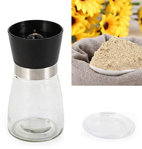 RibasuBB Moulin à épices, Lot de 6 moulins à Poivre 180 ML Moulin à sésame Moulin à Cumin Moulin à Chili Salière et poivrière en Verre