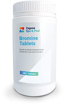Zagosa Bromine Tablets 1kg - Primary Water Sanitiser for Spas, Pools, Hot Tubs and Inflatables Spas - 1kg Bromine Tablets Slow Release