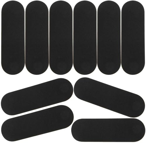 Toyvian 10pcs Fingerboard Grip Tape Anti Slip Foam Grip Tape Mini Skateboard Adhesive Stickers Wooden Board Accessories 98x33mm 3.85x1.3 Inch Black Ideal for Finger Skateboards