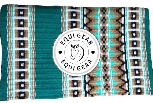 EQUIGEAR Horse Western Ranch Sottosella/Coperta da sella Western in lana neozelandese con imbottitura in lana con sensore Flex (personalizzazione disponibile) AD56 (36 x 42)