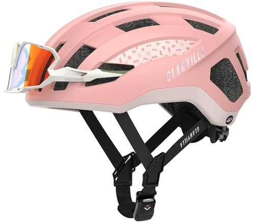 GLAMVILLA Rennradhelm für Damen und Herren City Trekking Fahrradhelm Professioneller Wettkampf Ultra Leichter belüfteter Fahrradhelm mit Magnetschnalle zum Platzieren von Brillen(54-57cm)