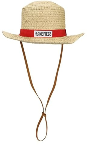 Bioworld One Piece Luffy Cosplay Straw Bucket Hat with Chin Strap