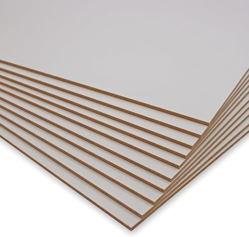 PEGBOARD MDF Platten 42x30cm - 10 x MDF-Platten 3 mm einseitig weiß lackiert | präzise Zuschnitte | Perfekt für Lasergravur CNR Router Bilderrahmen