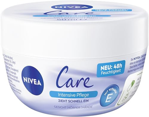 NIVEA Creme Care Intensive Pflege, Gesicht- und Körperpflege für 48h intensive Feuchtigkeit, schnell einziehende & nicht fettende Feuchtigkeitscreme (50 ml)