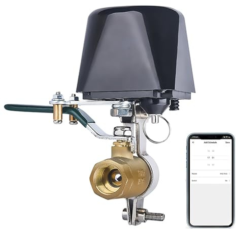 Válvula de agua inteligente: controlador de gas WiFi, temporizador de apagado, aplicación remota, compatible con Amazon Alexa y Google Home, para cocina, jardín y granja