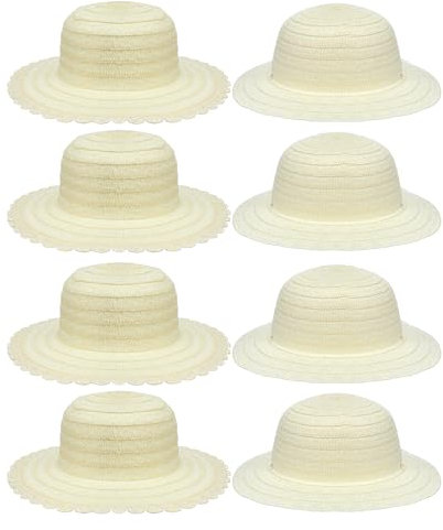 YARNOW Lot De 8 Chapeaux De Paille pour Enfants Bricolage