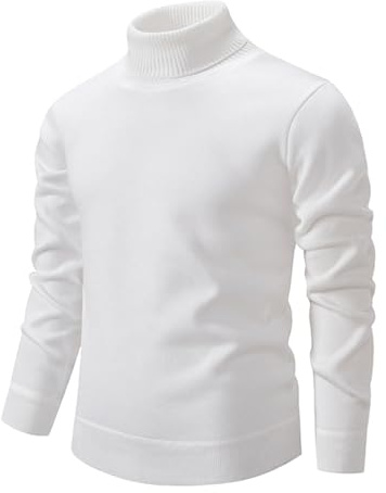 Maglione Uomo Lupetto, Pullover da Uomo Lunga Slim-Fit in Maglia a Manica T-Shirt Etero Sweater Caldo Maglioncino Collo Alto Uomo Maglia Lupetto Uomo Maglione Uomo Invernale Tops Termica E Aderente