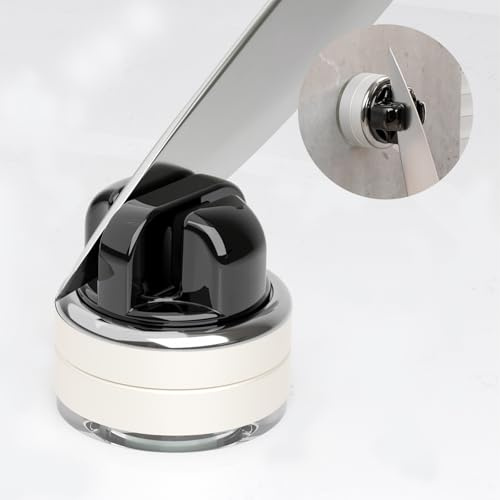 PAVSTINE Affilacoltelli a Ventosa, Affila Coltelli Professionale Tascabile, Affila Coltelli da Cucina a 2 Stadi in Acciaio e Ceramica per Affilatura e Finitura, Knife Sharpener per Parete, Banco, Nero