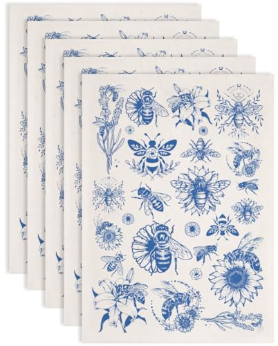 SUPERDANT 5 stycken bin och blommor underglasyr överföringspapper keramik solrosor lera överföringspapper svart keramik glasyr överföringsklistermärken för keramik gör-det-själv pysselbehov dekaler