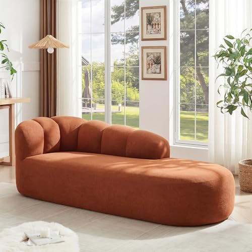 Christopher Knight Home Presie Upholstered Boneless Chaise Lounge Chair Indoor, Comfy Chaise Lounge Sofa for Bedroom, Modern Home Sofa Living Room, No Assembly Required, Burnt Orange