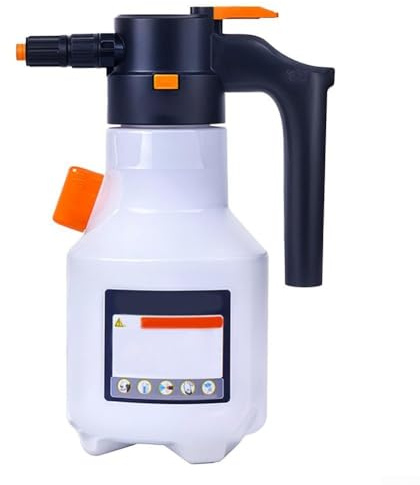 Momfin Spruzzatore elettrico in schiuma da 2 litri per lavaggio auto, 8 bar, pulizia portatile ad alta pressione con batteria ricaricabile USB, kit di schiuma portatile per dettagli (bianco)