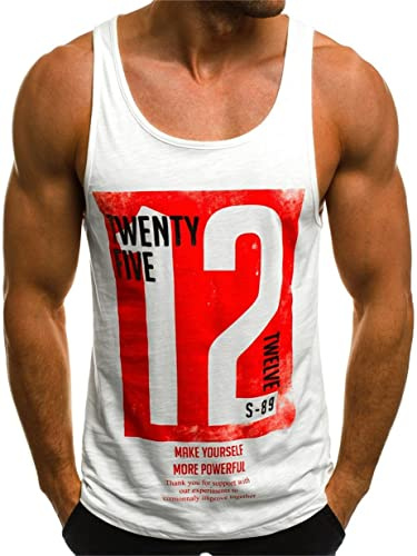 HOTCAT Canotte Uomo Canotterie Sportivo Palestra Muscolo Gilet Lettera Stampata Veste Casual Tank Top Senza Manica Estate T-Shirt