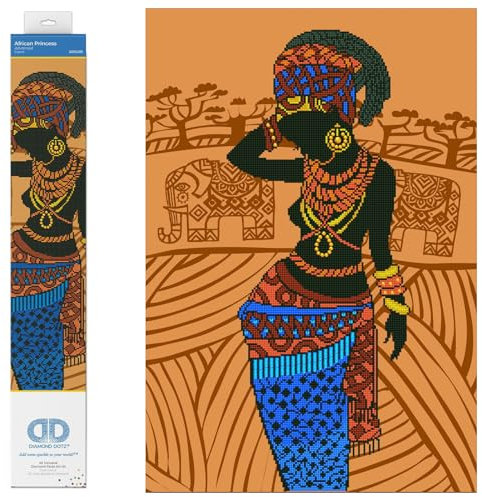 DIAMOND DOTZ Painting Kit: Intermediate, DD12, Fabric, African Princess, 52x76cm