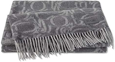 Joop! Fransenplaid Fine Ornament anthrazit, 130x180 cm