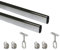 Emuca - Kit ovale Kleiderschrankstange 1150mm und Stützen, verchromtem Stahl, 2 Stück