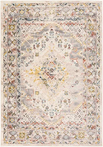 Livabliss Casablanca - Alfombra Vintage para Sala de Estar, Pasillo, Cocina, Cocina, Tradicional, Multicolor, fácil Cuidado, Grande, Gris Pardo, Gris y óxido