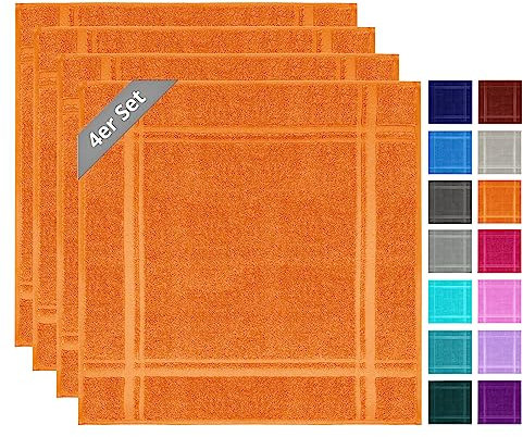 Lashuma Küchenhandtuch, London Frottee Geschirrtücher 50x50 cm Orange - Clementin
