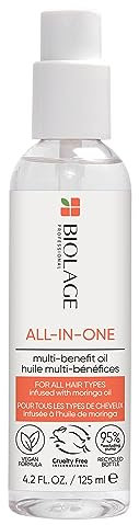 Biolage Pflegendes Multi-Benefit Haar-Öl für alle Haartypen, Mehr Glanz, Kontrolle und Feuchtigkeit, Unsichtbare und schnelleinziehende Formel mit Moringa-Öl, All-In-One, 1 x 125 ml