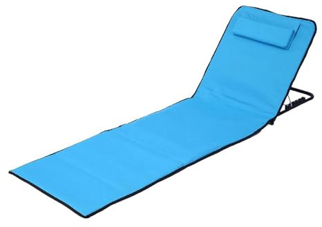 Generisch Strandstuhl, Sonnenliege, Strandliege mit Verstellbarer Rückenlehne Campingstuhl, Strandliege klappbar, verstellbare Rückenlehne, für Garten Camping Picknick Reise Urlaub 145 x 47cm