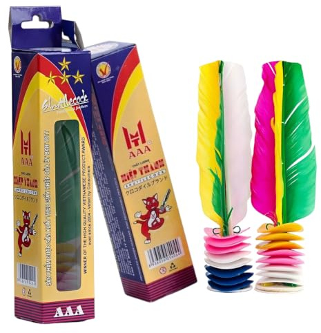 CHAANG 2PCS Jianzi Shuttlecock Kick Da CAU Shuttlecock Colorful Vietnamese Jianzi Shuttlecock Feather Foot for Improving Leg Muscle Strength and Body Flexibility Sports Indoor Outdoor