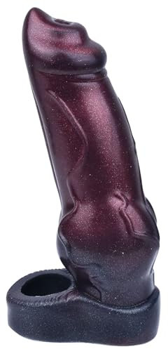 AMAZBEE Mostro pene manica con anello pene Silicone riutilizzabile estensore del pene animale Cock Sleeve Girth Enhancer per gli uomini giocattoli sessuali adulti (Dog)