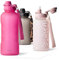 MAMEIDO Trinkflasche 2l mit Strohhalm & Zeitmarkierung als Trinkerinnerung, Wasserflasche auslaufsicher, Sportflasche BPA-frei, Gym Water Bottle, Flasche aus Tritan (Glow Couture, 2000ml)