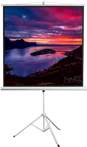 SBOX 504145 Schermo di Proiezione con Treppiedi 112 200x200 PSMT-112V2 Bianco