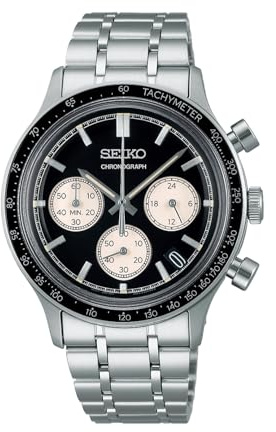 Seiko Chronograph Armbanduhr für Männer in der Farbe Silber mit Armband aus Edelstahl, Wasserdichtigkeit: 5 bar, Gehäusedurchmesser: 38,7 mm, SSB479P1